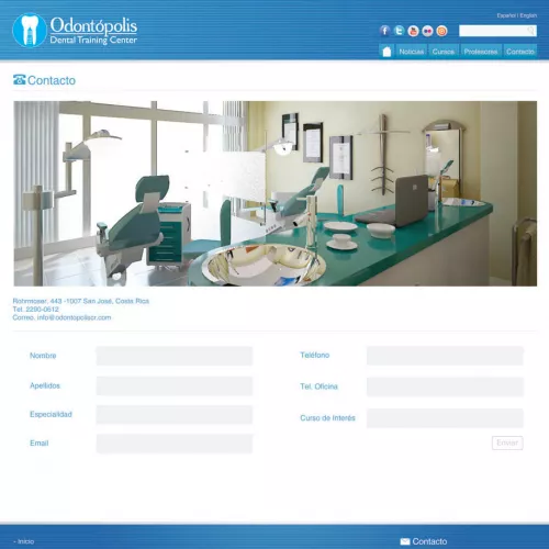 Formulario de contacto de Odontopoliscr.com desarrollado con Drupal